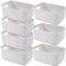 EURXLQ 7 Stück Aufbewahrungsbox Kunststoff Aufbewahrungskorb mit Griffen Eingedicktes Badezimmer Organizer Küchenschrank Körbe Aufbewahrung Kunststoffbox für Badezimmer Küche (Grau, 20×15×7 cm)