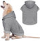 Hundepullover für kleine Hunde, Hunde-Kapuzenpullover, solide, weich, gebürstetes Fleece, Hunde-Kapuzenpullover mit Tasche (Grau, S)
