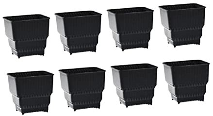 Didiseaon 8 Piezas Jardinera Cuadrada De Resina Maceta De Resina Maceta para Plantas De Jardineria Maceta De Vivero Macetas De Orquídeas Macetas De Galon Pequeño Lavabo Cuadrado Mini