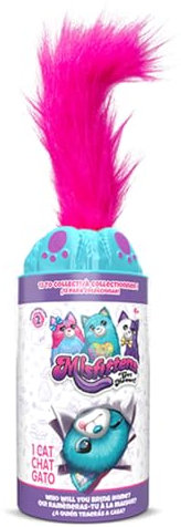 Misfitten Cats, Jeux pour enfants de kiosque en peluche pour chat doux et coloré, animaux jouet pour enfants – chat en peluche grand et câlin idéal pour cadeau enfant et fille, âge 4 + – Fuchsia