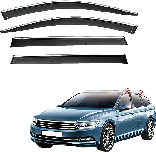 BICUP Windabweiser für VW Passat Alltrack B8 2016-2020 2021 2022 2023+, Windabweiser Regenabweiser, Auto Seitenfenster Visier Abweiser Auto Zubehör, 4 Stück