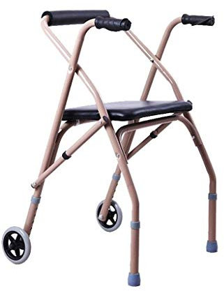 Gehgestell mit Rollen mit Armlehnen und Sitzen, höhenverstellbar, Aluminiumlegierung, zweirädrig, für ältere Menschen und Behinderte, Gehhilfe, Lofty Ambition