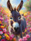 Esel Blume Malen Nach Zahlen, DIY Set Erwachsene Malen Nach Zahlen Schipper, auf Leinwand Acrylmalerei Nach Zahlen mit 3 Pinsel und Acrylfarben Basteln Mädchen Geschenk 30x40cm (Rahmenlos) I-3605