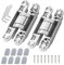 Hidden Cross Hinges, 2 Pack Zinc Alloy 180 Degrees Adjustable Invisible Hinges for Wooden and Folding Doors (Silver)