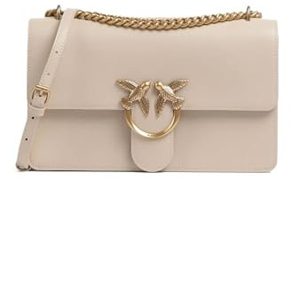 Pinko Borsa love one classic tracolla 100941 A0F1 C50Q beige grigio fumo