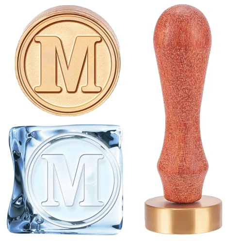 CHGCRAFT Lettera M Timbro per Ghiaccio Cubetti di Ghiaccio Pressa per Ghiaccio Bar Timbro per Bevande con Manico Rimovibile e Buste In Velluto per Cocktail Party Matrimoni Whisky Mojito