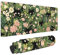 Mauspad mit niedlichem Katzen-Blumenmuster, Größe XL, 80 x 30 cm, Rosa / Grün, Kawaii, ästhetische Kunst, Blume, erweitertes großes Gaming-Mauspad, Tastatur, Schreibtischmatte, rutschfeste