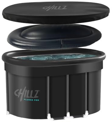 New CHILLZ® Plunge Pod ICE Bath XL. 480L Premium 5 Layered Ice Bath tub for Cold Water Therapy and Recovery with Our Trademark CHILLZ Cloud Lid and Ice Bath Chlorine Tablets. Cold Pod Chillz XL