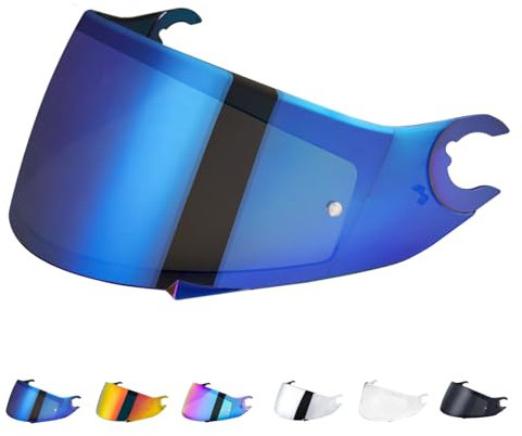 Visiere Casque pour Shark D Skwal D-Skwal 2 Spartan Carbon,Visière de Casque de Protection Contre Le Vent Moto,Lentille de Remplacement de Visière de Casque de Moto (Bleu)