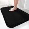 LUOJINYI Badematte 50x80cm rutschfest, Weich Wasserabsorbierende, Shaggy Hochflor-Mikrofasermatte für das Badezimmer, Badvorleger Maschinenwaschbar für Badewanne, Dusche und Badezimmer (Schwarz)