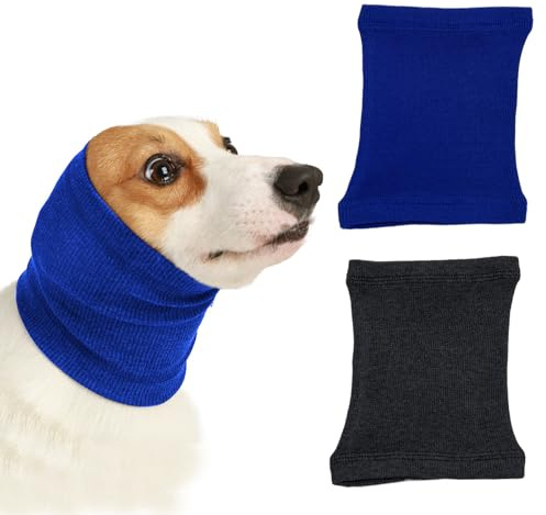 XdealCozyxc 2 Pcs Dog Ear Defenders, Dog Snood Ear Protector, Pet Cat Dog Firework Calming Earmuffs for Wearing in Bathing Grooming Waterproof Reducing Noise