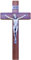 Wandkreuz – Handwerk Made in Italy Christus und INRI versilbert 999 – Wandkreuz aus Holz, hochwertiges Mahagoniholz – Pflege und Präzision der Details von Jesus – 25 x 13 cm