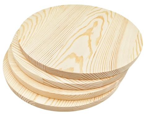4 piezas Placa de círculo de pino, 25x1,5 cm Placas de círculos de madera redondas en blanco sin terminar para proyectos de manualidades, grabado, quemado de madera, pintura