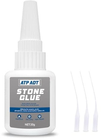 Colla per Pietra 30g - Adesivo a Rapida Asciugatura per Riparazione e Produzione di Pietra, Marmo, Granito e Pietra Artificiale - Trasparente, Impermeabile e con Forte Adesione