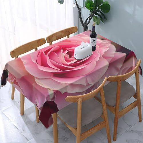 JKSEEPYN Rechteckige Tischdecke mit Rosenmuster, 137 x 183 cm, wasserabweisend, waschbar, für Esszimmer, Buffet, Hochzeit, Party, Picknick