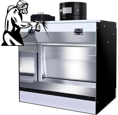 Cabina de pintura con cascada, kit de cabina de pintura con aerógrafo, cortina de agua, ventilación e iluminación LED, mesa de manualidades para modelismo, pasteles, uñas, cerámica y manualidades, 4