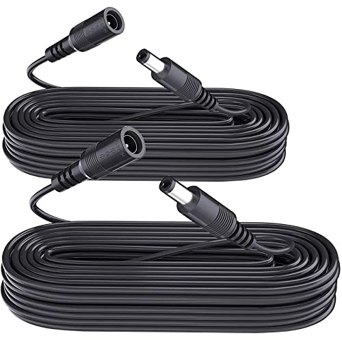 ANLINK 2 Pack 5M 16.4ft DC Power Extension Cable, Premium Pure Copper DC 12V Power Adapter Extension Cord 5.5mm x 2.1mm for CCTV Security Camera/Router/LED Strip Light/Printer/Monitor and More-Black