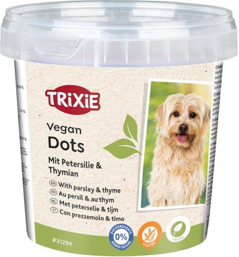 TRIXIE Hundeleckerli Vegan Soft Snack Dots mit Petersilie & Thymian – 200 g | Pflanzlicher Snack für sensible Hunde – glutenfrei, ohne Zuckerzusatz, schmackhafte Belohnung fürs Training