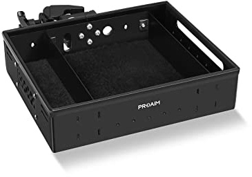 PROAIM Camera Accessory Front Tray w/Adjustable Clamp for Tripod/Stand | Mounts to stands or speed rails up to 50mm horizontally; multiple 1/4-20 and 3/8-16 threads for adding accessories