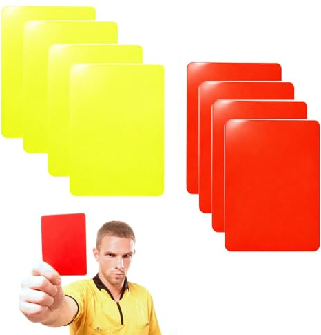 BOBITALK 8 Stück Fußball Karten, Professionelle Schiedsrichter Karten Rot & Gelb. Spielnotizkarten Schiedsrichter Fußball Als Disziplinarkarten, Schiedsrichter-Tool Für Wettbewerb & Training