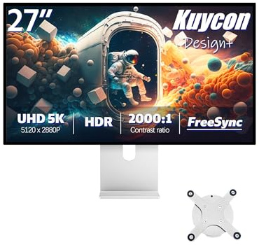 Kuycon G27X-SE 27 Pulgadas FHD (5120 x 2880) 5K Monitor, Panel IPS Negro, 16.70 Millones de Colores, 99% sRGB, 8ms, HDR10, G-Sync FreeSync, 2000:1 Contraste