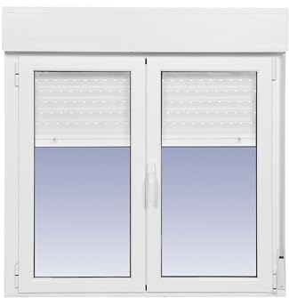 Ventanastock Aluminio 1000x1155 Practicable Oscilobatiente Con Persiana de PVC 2 hojas