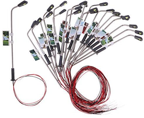 SM SunniMix 20 Stück Mini Laternenpfahl Straßenlaterne Straßenlampe Lampen Modell für Eisenbahn, Skala Auswahl - L02 1:200