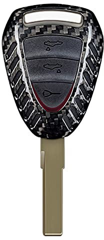 M.JVisun Véritable Fibre de Carbone Porte-clés pour Porsche, Couverture de Clé de Voiture pour Porsche 911 987 997 Facelift Boxster Carrera GT Cayman Protecteur de Clé de Voiture - Noir