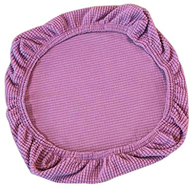 Elastic Stretch Chair Seat Cover Round Spandex Chair Covers Covers Removable Washable fit for Office Chairs,Dining Room Chairs,Bar Stools (Purple)