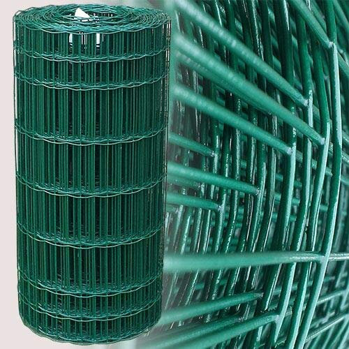 Garmix Grillage Jardin vert | Maille 50x100mm| Clôture Jardin Potager | Enclos Animaux Chien | Fils de Fer Galvanisé + PVC, Rouleau 25m (60cm)