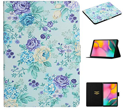 LMFULM® Étui pour Samsung Galaxy Tab A SM-T510 / T515 (10,1 Pouces) PU Cuir Poche Cas Flip Coque Protection avec Stand Housse Case Rose Pourpre