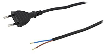 W-97150 Kabel CEE 7/16 (C) Stecker,Kabel 5m schwarz PVC 2x0,75mm2 PLASTROL