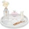 Emibele Vanity Tray, Resin Round Tray Decorative Storage Organizer for Bathroom Toilet Tank Bedroom Kitchen Countertop, Jewelry Storage Dresser Tray for Candle, Lotion Bottle, Cosmetics, Gravel White