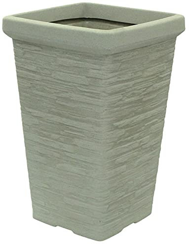 Rammento 47cm Tall Chimney Slate Style Planter - Stone Grey Plant Pot, Ideal for Indoor & Outdoor Plant Displays, Perfect for Creating a Stunning Garden Feature