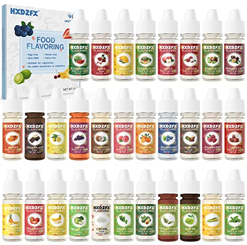 Aromi Alimentari - 30 Gusti Aroma Alimentare Liquido Concentrato, Senza Zucchero e Senza Calorie - Aromi Concentrati di Caramelle per Torta, Bevanda, Cottura al Forno, Cucina - (Per Bottiglia 6 ml)
