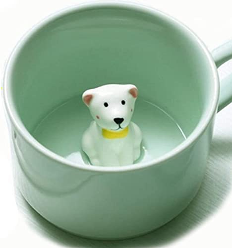 HirrWill 3D Cartoon Animal Inside, Cute Ceramic Mug Funny Coffee Mugs - 8 OZ (Dog)