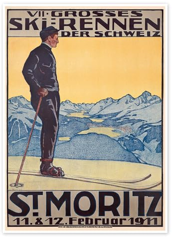 St. Moritz Poster von Walter Kupfer 30 x 40 cm Wandbilder Wanddeko