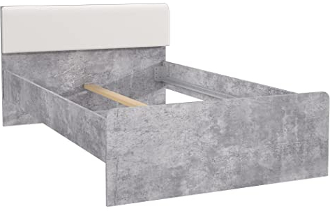 expendio Jugendbett Coburg 8 Betonoptik weiß 120x200 cm Kinderbett Singlebett Bett Jugendzimmer Kinderzimmer