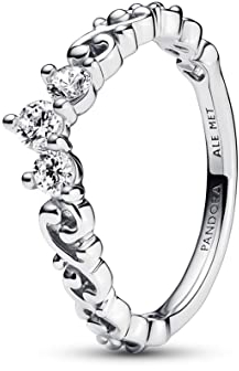 PANDORA Königlicher Wirbel Diadem-Ring aus Sterling Silber mit Zirkonia - kombinierbar mit Schmuck Moments Kollektion - Größe: 56