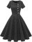 Wedtrend Cocktailkleid Damen 60er Jahre Kleider Damen Abendkleid Kurz Konfirmationskleid WTP20007 BlackSmallWhiteDot L