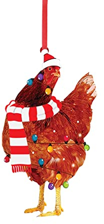 TianWlio Schal Huhn Ornamente Weihnachtsdekoration Weihnachtsfeiertagsdekoration Holz Outdoor Weihnachtsdekoration & Aufhänger Makramee Mit Topf