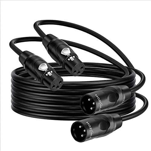 Twozoh Cavo XLR Maschio a Femmina Microfono 3M 2 Pack, Bilanciato 3 Pin XLR Audio Cavi (Professionale/HiFi)