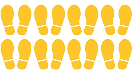 PATIKIL Adesivo Impronta da Pavimento, 8 Paia PVC Logo Adesivo Scarpa per Scopi Direzionali Cartello Pavimenti per Casa Aula Muro Scale Adesivo Decorazione, Giallo (150 x 63mm)