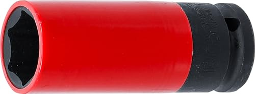 BGS 7319 | Kraft-Schoneinsatz für Tesla | Innenvierkant 12,5 mm (1/2) | SW 7/8 | Länge 85 mm | Chrom-Molybdän-Stahl | Pro Torque® (Sechskant) | Hand- und Schlagschrauberbetrieb | Felgenschutz