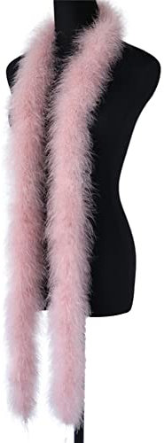Federboa Weihnachtsboa,2M Federboa Weihnachtsbaum Weihnachten Band Streifen Girlande Federn Schal Stola Kostüm Karneval Schal Kostümzubehör 20er Jahre, Flapper, Karneval, Mottoparty,Leder Rosa