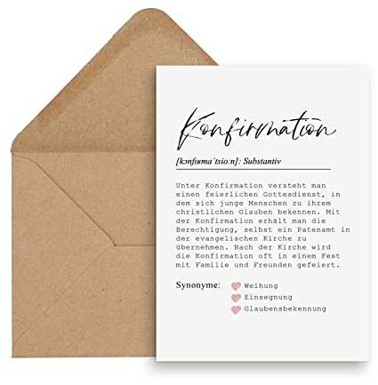 Nastami Postkarte DEFINITION inkl. Briefumschlag (Konfirmation)