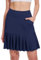 M MOTEEPI Tennisrock Damen Hosenrock Skirts Skort 19 Knielang Ruffle Saum Rock mit Hose Drunter Rock Damen Fahrradrock Golfrock Hohe Taille mit 3 Taschen Marineblau M