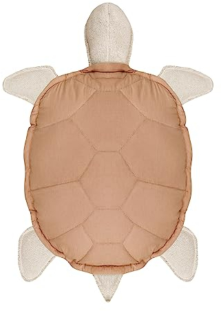 Lorena Canals Kissen für Kinder, Schildkröte, Braun und Natur, 30 x 45 cm