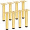 TCHOSUZ 6 inch / 15cm Adjustable Metal Furniture Legs, Pack of 8 Round Gold Iron Heavy Duty Sofa Legs, DIY Replacement Feet for Couch Table Cabinet Bed Ottoman Dresser
