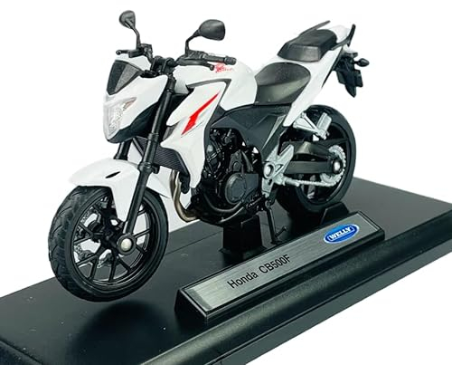 Welly Honda CB 500 F CB500F Weiss Mit Sockel 1:18 1/18 Metall Modell Motorrad Die Cast Neu im Kasten